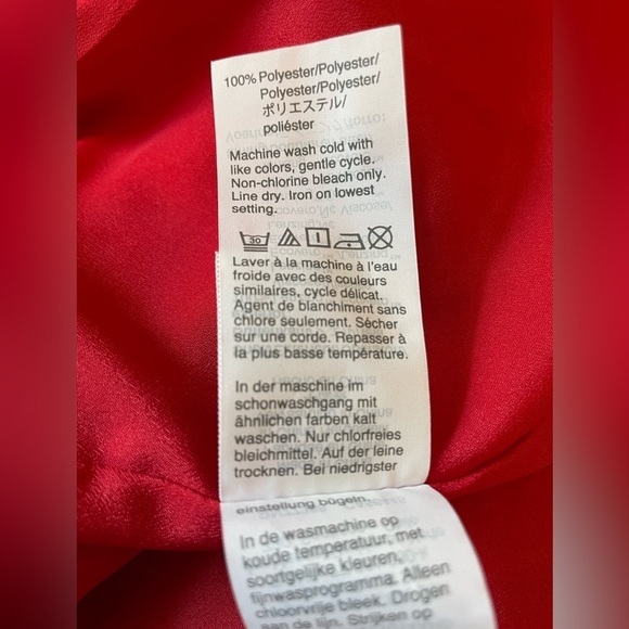 Reimagined by J Crew red dress with pink floral - Picture 6 of 9